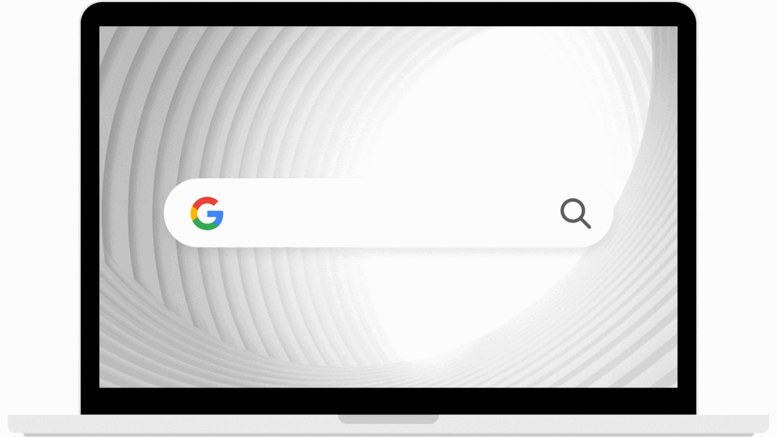 Laptop with Google Search homepage displayed.